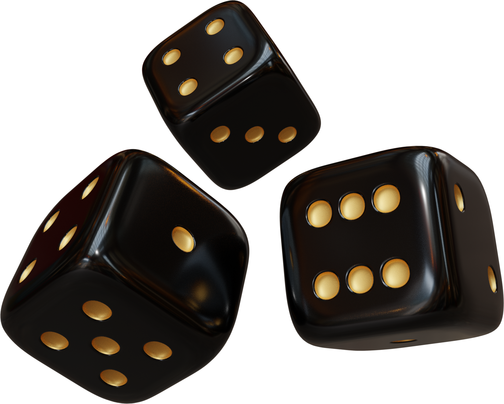 Black Gold Dice 3D Render